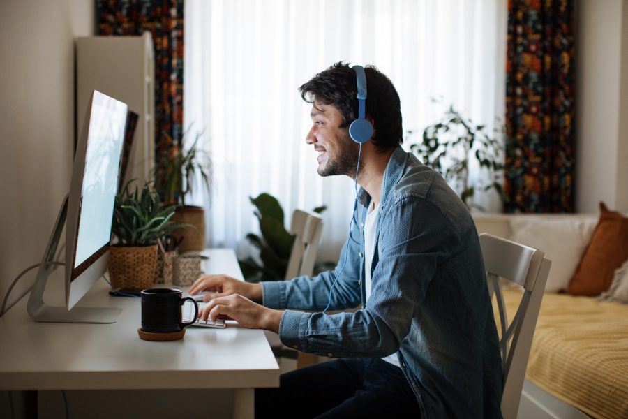 man-working-home-computer